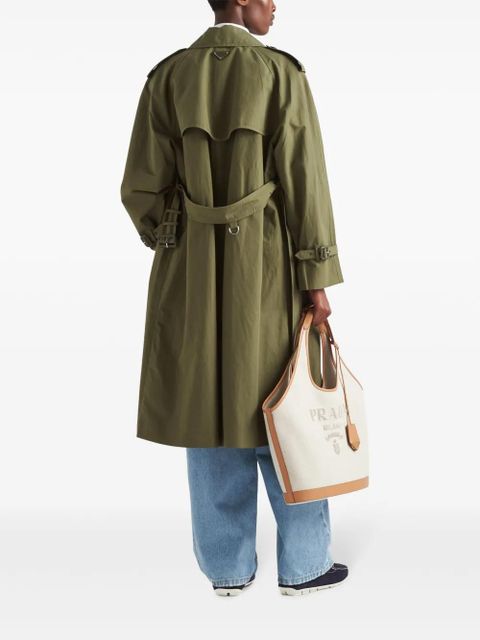 Prada double-breasted belted trench coat - Green