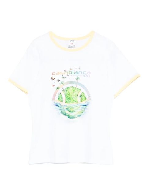 Casablanca Longline Ringer graphic-print T-shirt - White - zdjęcie produktu nr 1