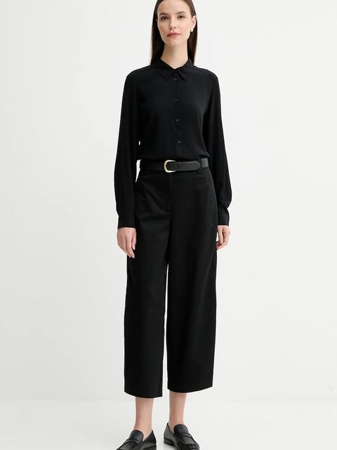 United Colors of Benetton koszula damska kolor czarny regular z kołnierzykiem klasycznym 5WPWDQ0B0