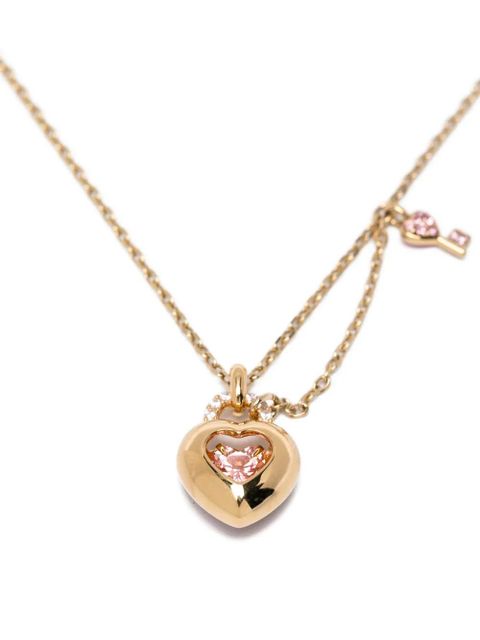 Swarovski heart-key-pendant necklace - Gold