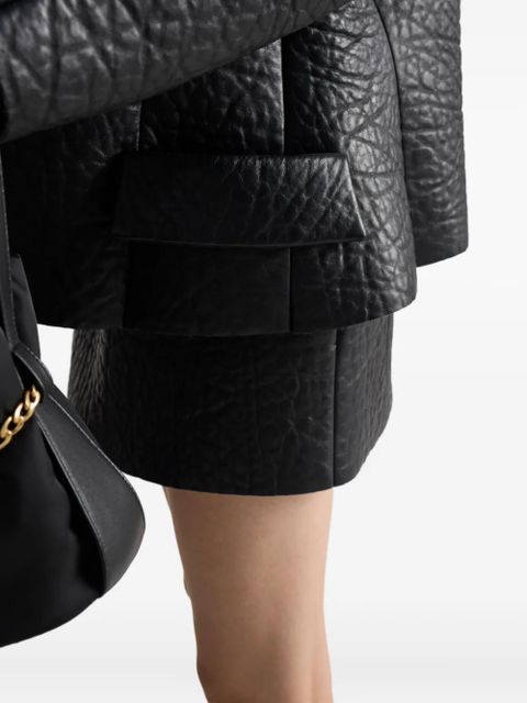 Prada textured leather mini skirt - Black