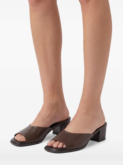 LEMAIRE square-toe heeled mules - Brown