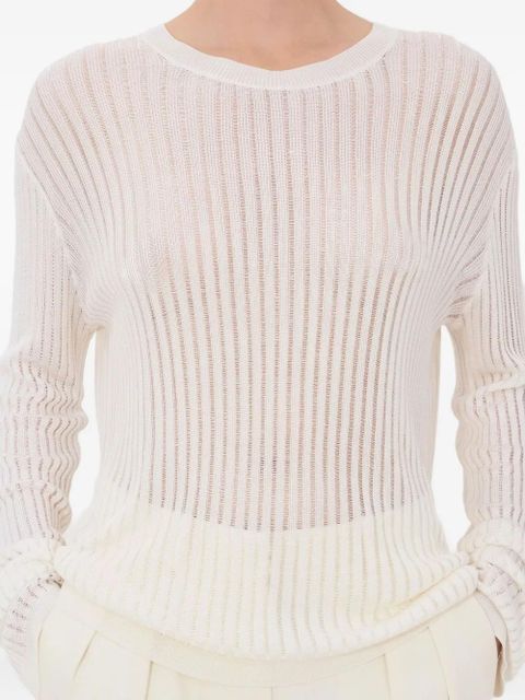 LouLou de Saison Hedora semi-sheer ribbed jumper - White