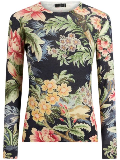 ETRO floral-print knitted top - Blue - zdjęcie produktu nr 1
