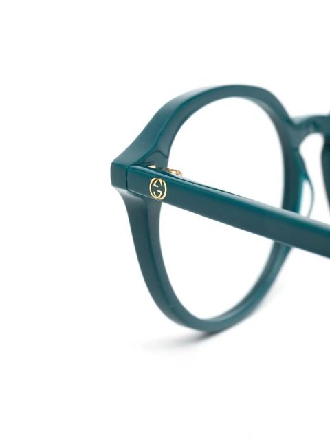 Gucci Eyewear oval Interlocking G logo glasses - Blue