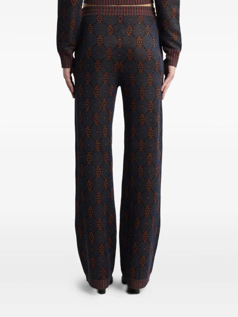ETRO patterned knit trousers - Blue