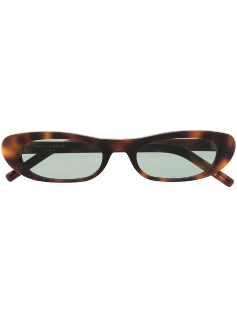 Saint Laurent Eyewear SL 557 slim tortoiseshell sunglasses - Green - zdjęcie produktu nr 1