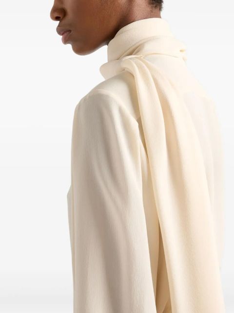 Prada scarf-detail shirt - Neutrals
