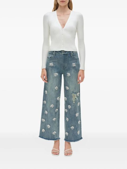 Simkhai Jude embellished frayed jeans - Blue