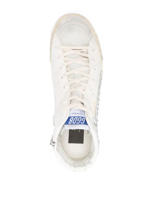 Golden Goose Slide crystal-embellished sneakers - White
