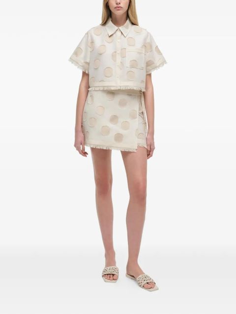 Simkhai Topanga polka-dot frayed shirt - Neutrals - zdjęcie produktu nr 2