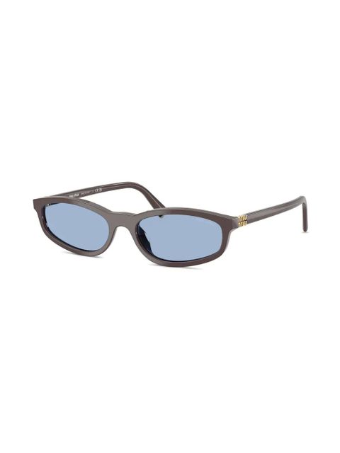 Miu Miu Eyewear geometric-frame sunglasses - Brown - zdjęcie produktu nr 2