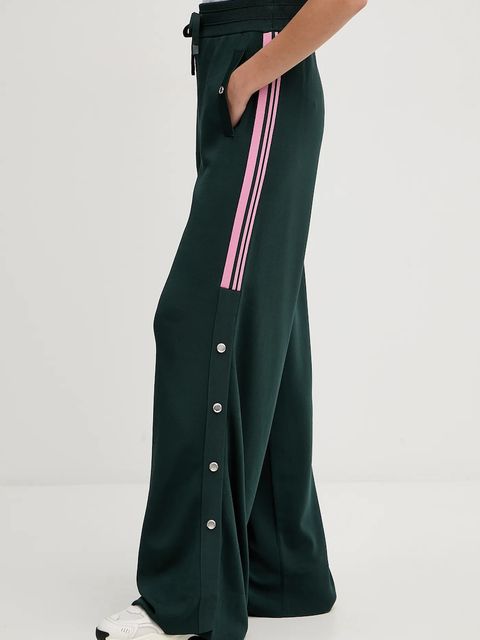 Pinko spodnie damskie kolor zielony szerokie high waist 105394 A2FQ