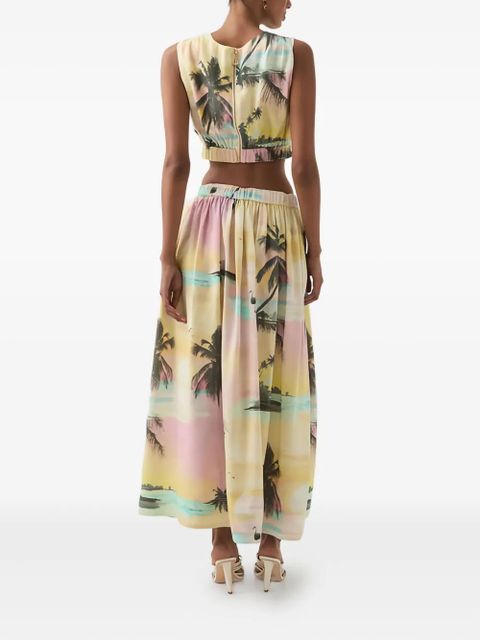 Aje NICOLETTE printed maxi skirt - Yellow