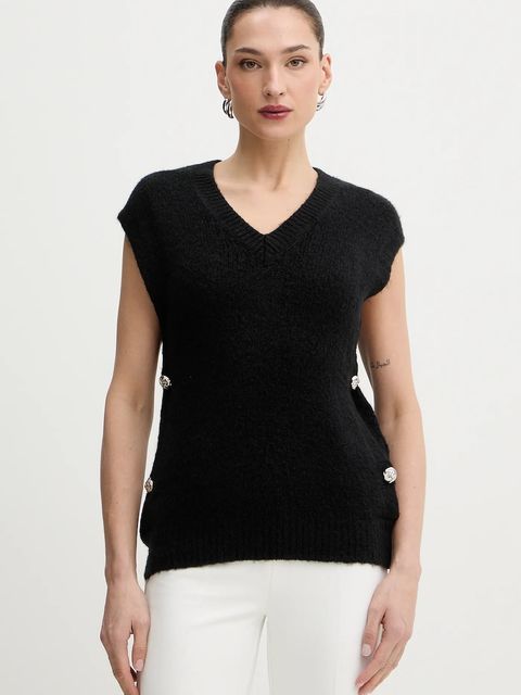 Morgan kamizelka z domieszką wełny MPLUIE kolor czarny MPLUIE - zdjęcie produktu nr 1