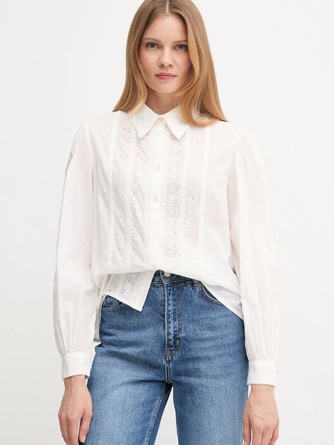 Hoss Intropia koszula bawełniana damska kolor biały regular z kołnierzykiem klasycznym 6282672 - zdjęcie produktu nr 1