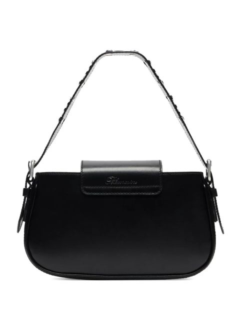 Blumarine flower-embellished leather shoulder bag - Black - zdjęcie produktu nr 1