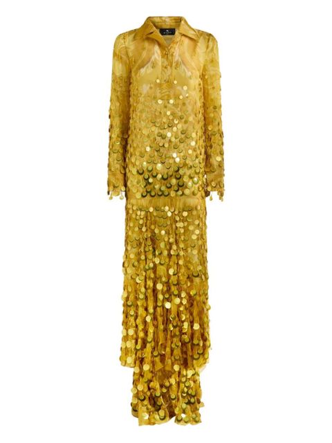 ETRO sequin-embellished silk dress - Yellow - zdjęcie produktu nr 1