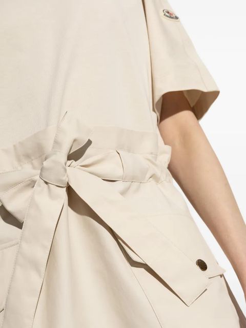 Moncler belted cotton mini dress - Neutrals