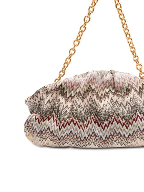 Missoni Raschel zig-zag pattern clutch bag - Neutrals