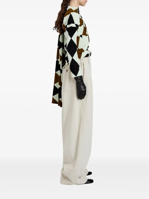 Proenza Schouler Vanne argyle-pattern top - Green