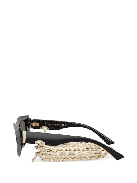 Jimmy Choo cat-eye chain sunglasses - Black