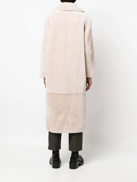Yves Salomon Meteo merino lambskin long coat - Neutrals