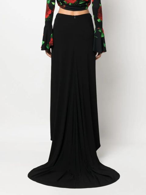 Magda Butrym floor-length asymmetric draped skirt - Black