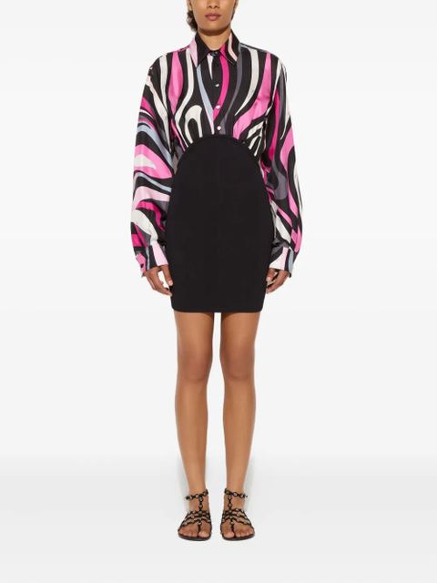 PUCCI Marmo-print shirt mini dress - Black - zdjęcie produktu nr 2