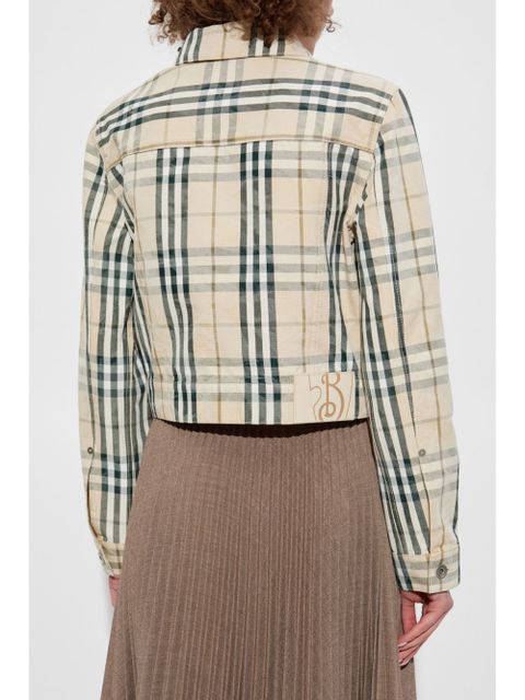 Burberry check pattern cropped jacket - Neutrals