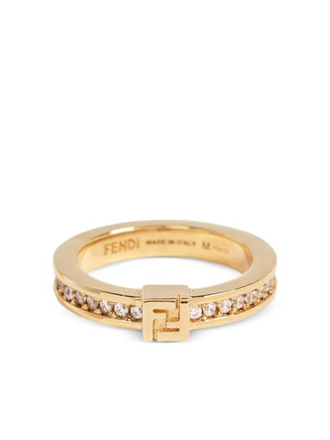 FENDI Forever crystal-embellishment ring - Gold - zdjęcie produktu nr 1