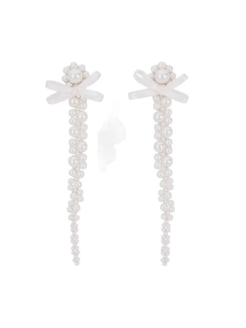 Simone Rocha pearl bow drop earrings - Neutrals - zdjęcie produktu nr 2