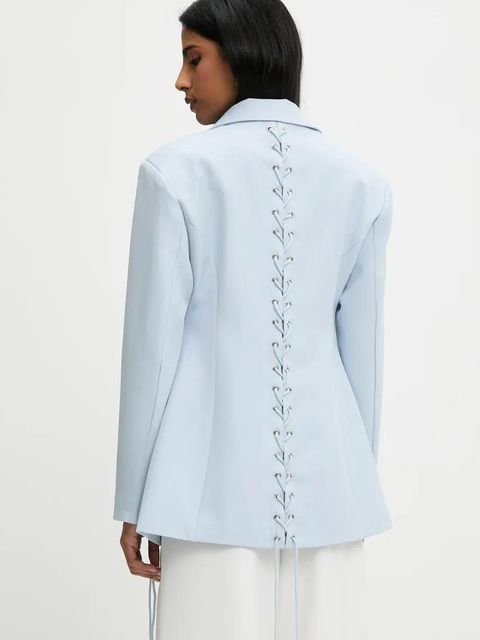 Answear.LAB marynarka kolor niebieski jednorzędowa gładka - zdjęcie produktu nr 2