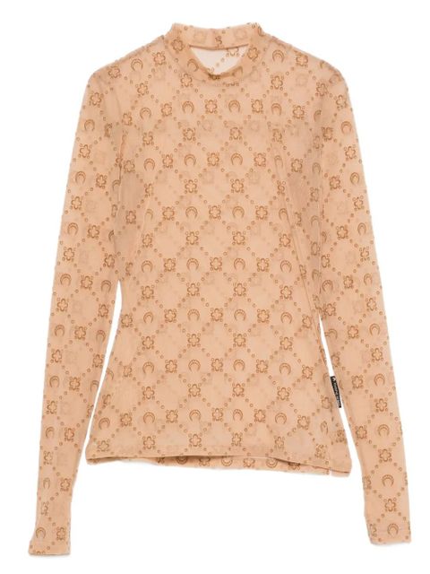 Marine Serre Moon-pattern mesh top - Neutrals - zdjęcie produktu nr 1