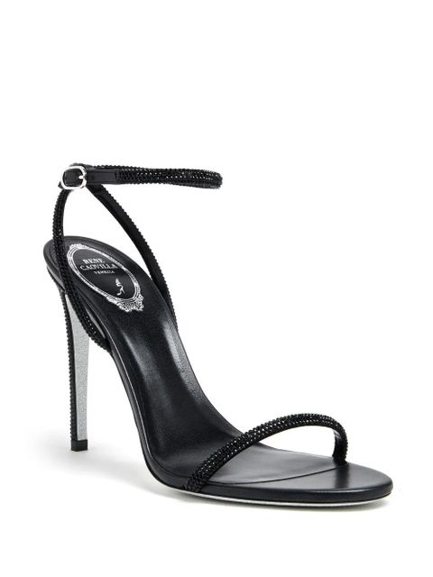 René Caovilla rhinestone-embellishment heeled sandals - Black - zdjęcie produktu nr 2