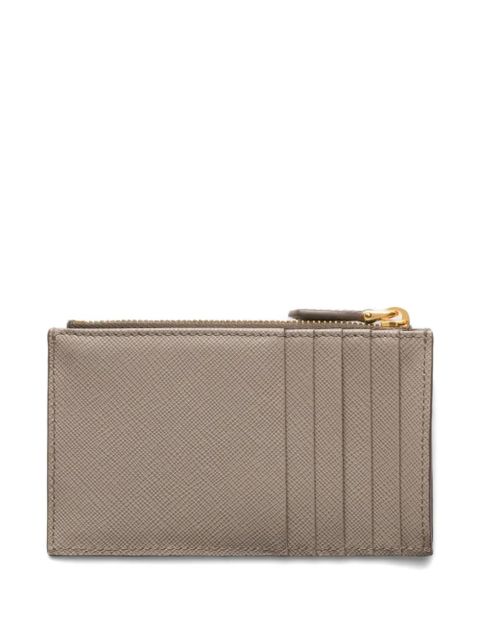Prada triangle-logo zip card holder - Grey
