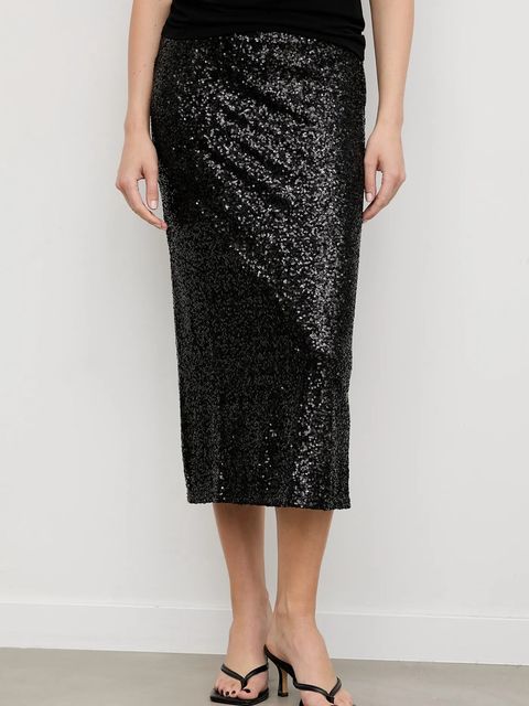 Answear.LAB spódnica kolor czarny midi ołówkowa - zdjęcie produktu nr 1