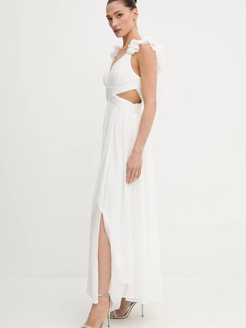Morgan sukienka kolor biały maxi rozkloszowana RISSAL
