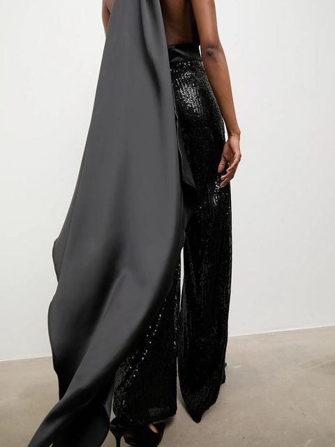 Answear.LAB kombinezon kolor czarny z dekoltem w szpic