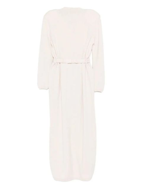 Rowen Rose button belted cardi-coat - White