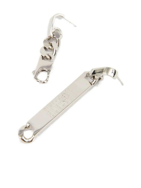 MM6 Maison Margiela numbers-motif drop earrings - Silver