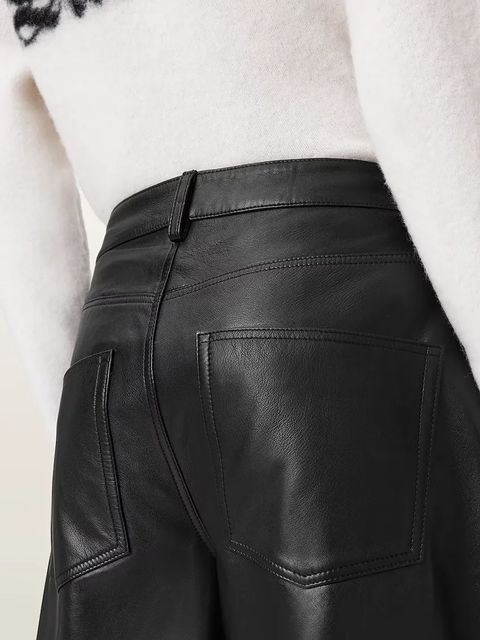 AllSaints spodnie skórzane JETT