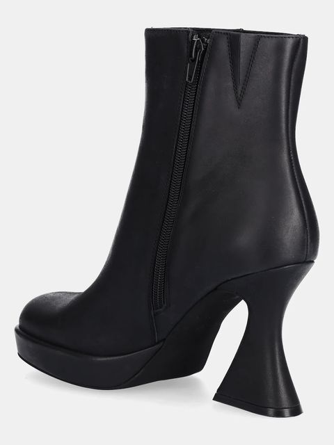 Jeffrey Campbell botki skórzane HUMANITY damskie kolor czarny na słupku U92-B01