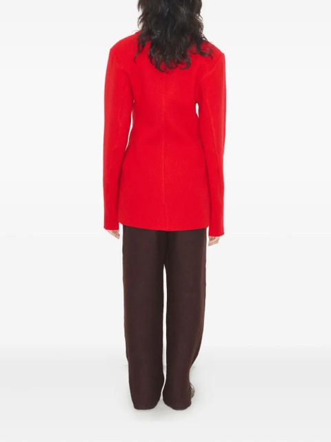 Tory Burch half-zip wool polo shirt - Red