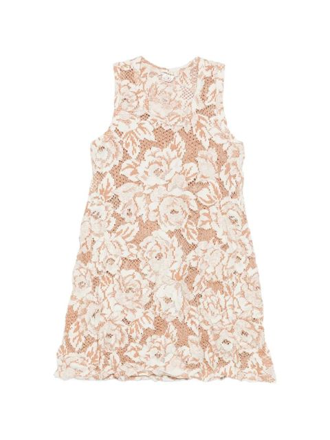Comme Des Garçons floral-lace sleeveless T-shirt - Neutrals - zdjęcie produktu nr 1