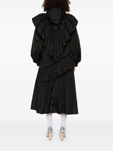 Simone Rocha ruffle-detail coat - Black