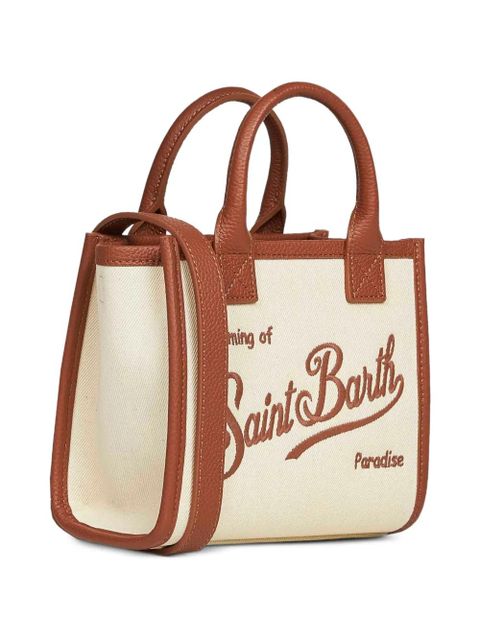 MC2 Saint Barth mini Vanity logo-embroidered tote bag - Neutrals