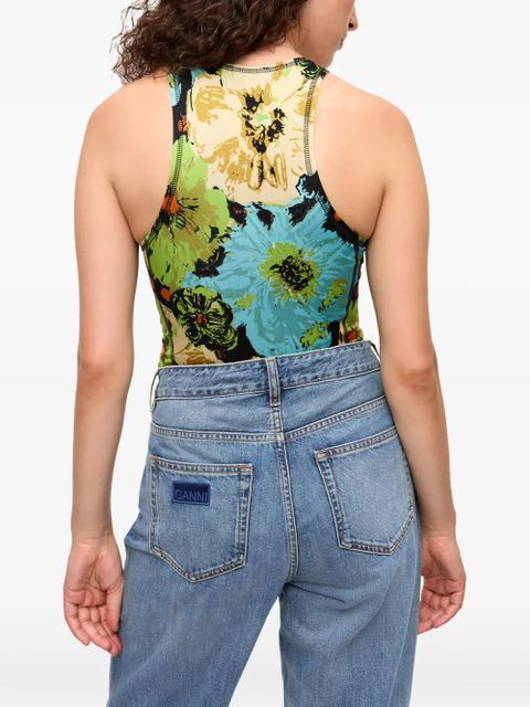 GANNI floral-print bodysuit - Blue - zdjęcie produktu nr 2