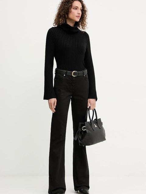 Luisa Spagnoli sweter wełniany damski kolor czarny z golfem 100120 - zdjęcie produktu nr 2