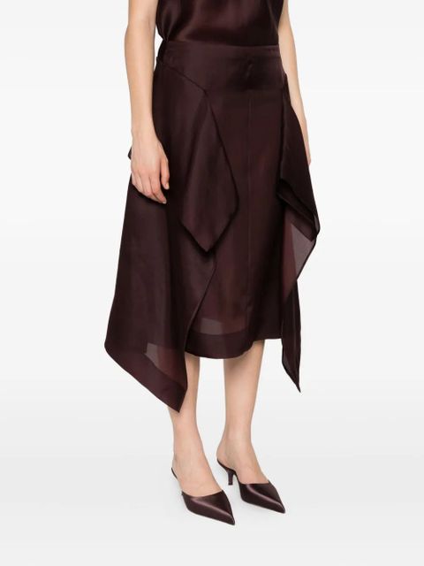 KHAITE Nina ruffled silk skirt - Purple